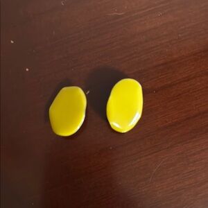 Yellow Oval Stud Earrings
